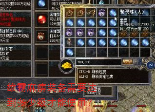 雄霸麻痹装备需要达到多少级才能使用? 雄霸麻痹装备需要达到多少级才能使用?