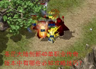 苍茫大陆创新4D单职业传奇版本中有哪些必知攻略技巧? 苍茫大陆创新4D单职业传奇版本中有哪些必知攻略技巧?