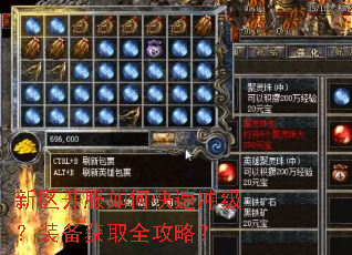 新区开服如何快速冲级?装备获取全攻略? 新区开服如何快速冲级?装备获取全攻略?